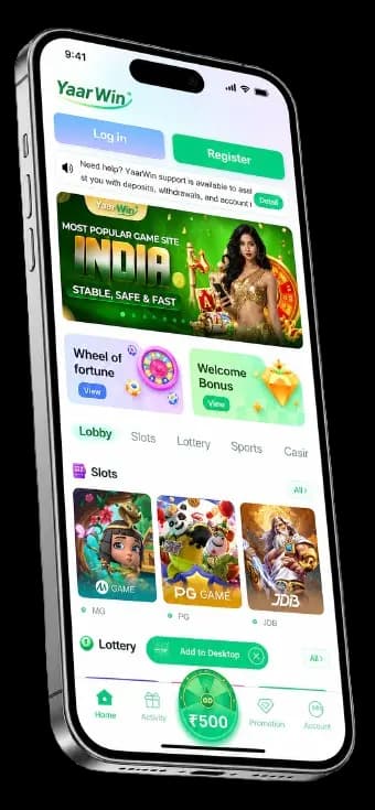 YaarWin app preview on mobile device